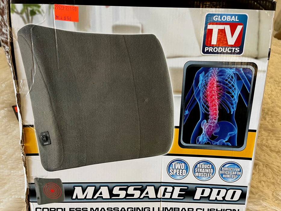 Massage Pro cordless massaging lumbar cushion NEW 29524