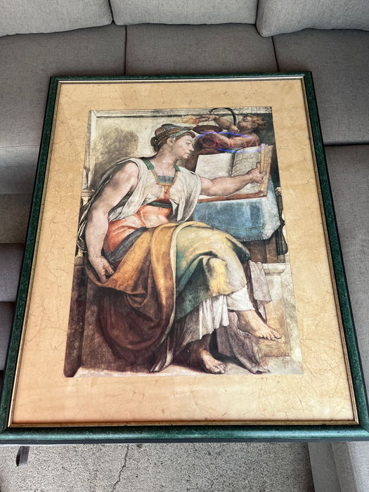 Michaelangelo, Libyan Sibyl large framed matted print Old World style 29553