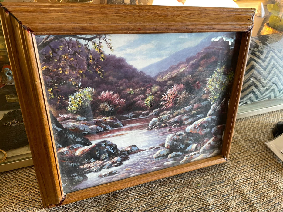 Framed Clear Creek painting on print LOCAL PLACE LOCAL ARTIST Jim O'Brien 29556
