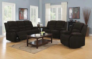 Gordon dark brown chenille motion sofa couch w/ 2 recliners NEW CO-601461