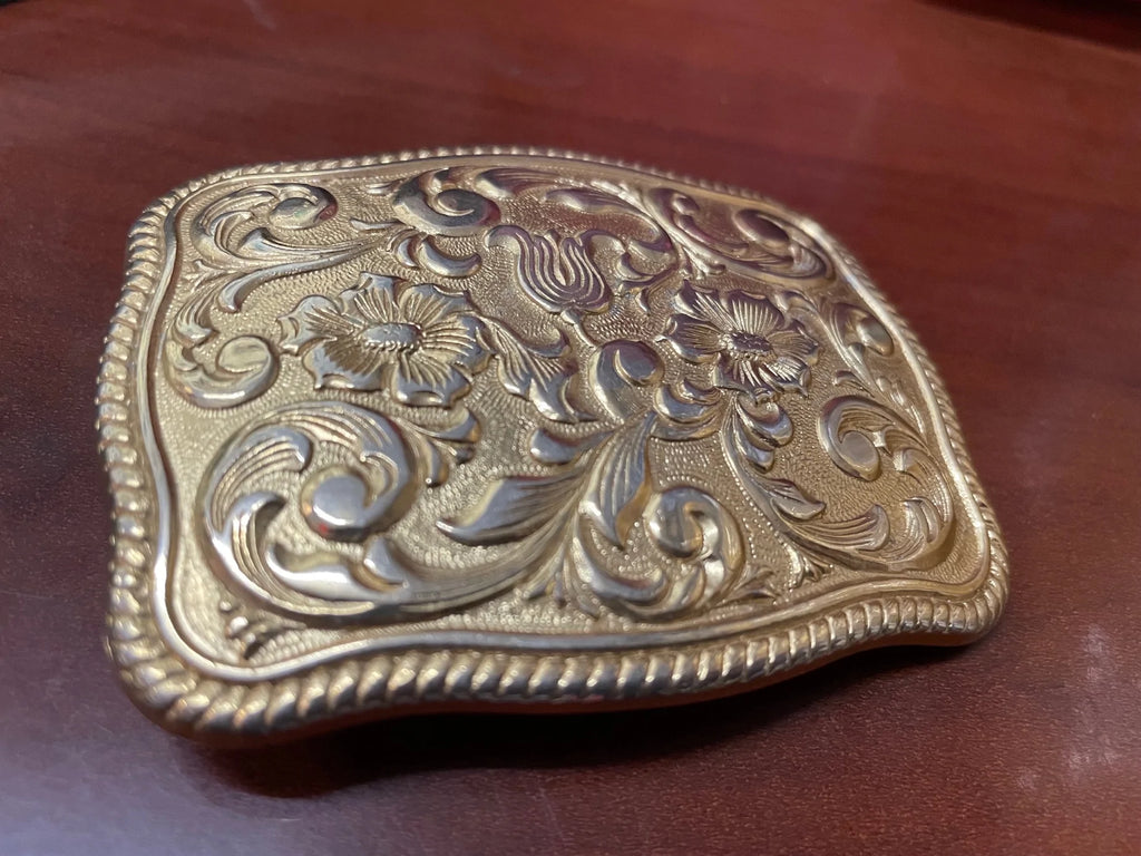 CHAMBERS WESTERN BELT BUCKLE PHOENIX USA 24k GOLD PLATE