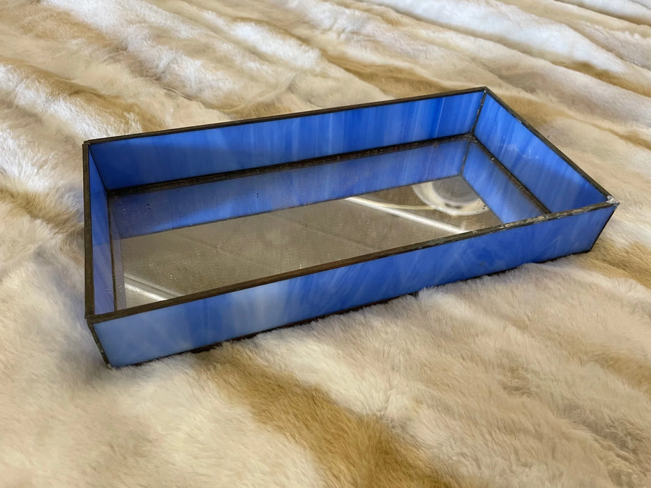 Mirrored stained glass tray 29612