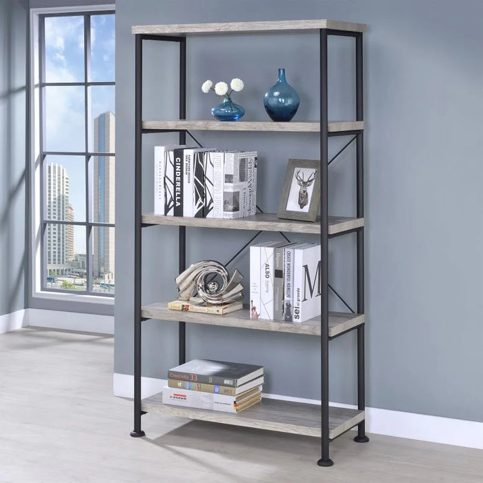 Bookcase metal/weathered grey NEW CO-801546