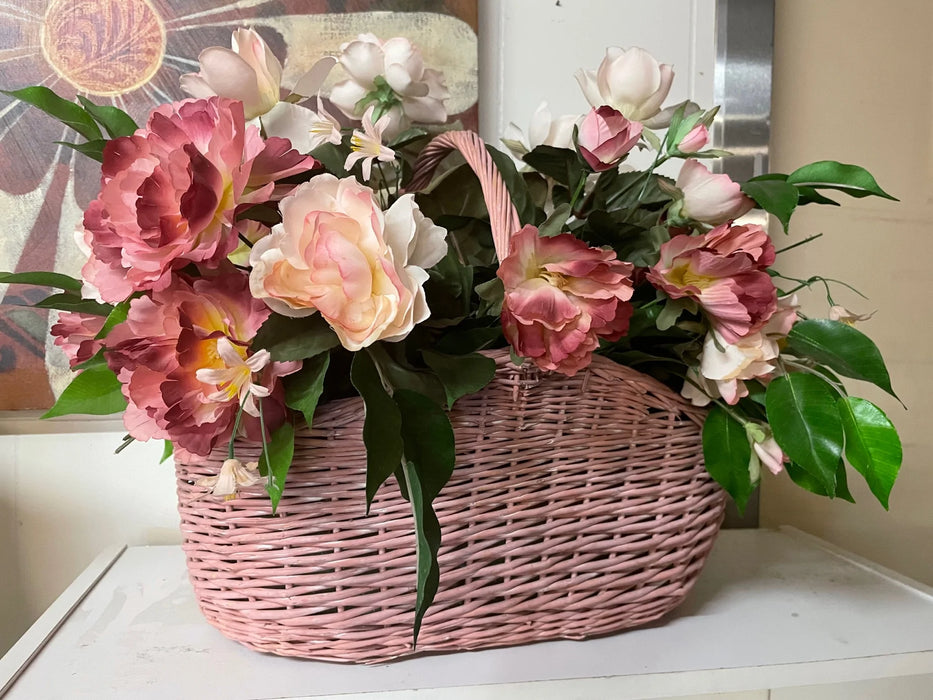 Pink basket with floral arrangment 29710