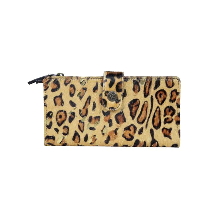 Glamour Hairon & Leather Leopard Print Wallet Hand Crafted Myra Bag NEW MY-S-5410