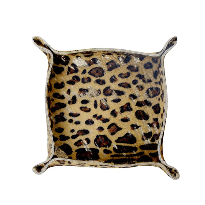Far-Flung Hairon & Leather Leopard Print Tray Hand Crafted Myra Bag NEW MY-S-2904