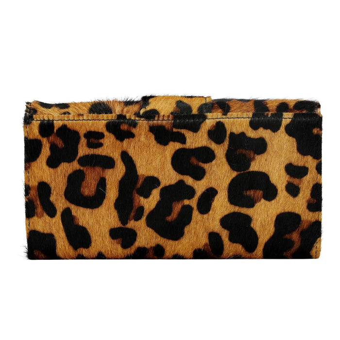 Snazzy Hairon & Leather Leopard Print Wallet Hand Crafted Myra Bag NEW MY-S-3127