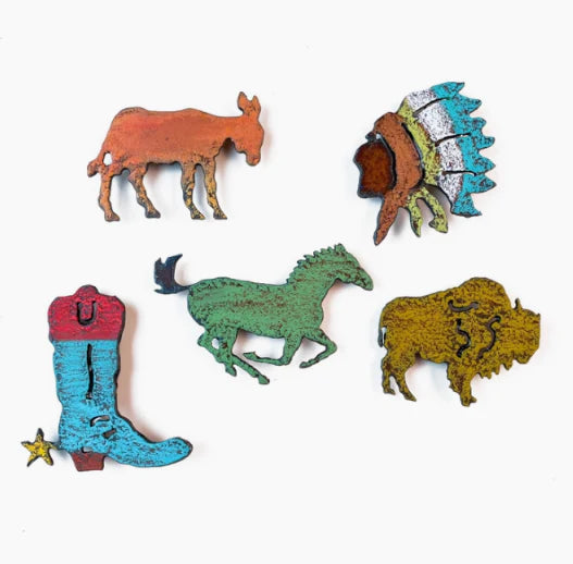 Horse Indian Boot Donkey Buffalo Magnet Western (Pick 1) WH-MGM-J-22002