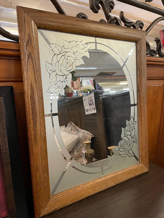 Floral etched mirror 29789