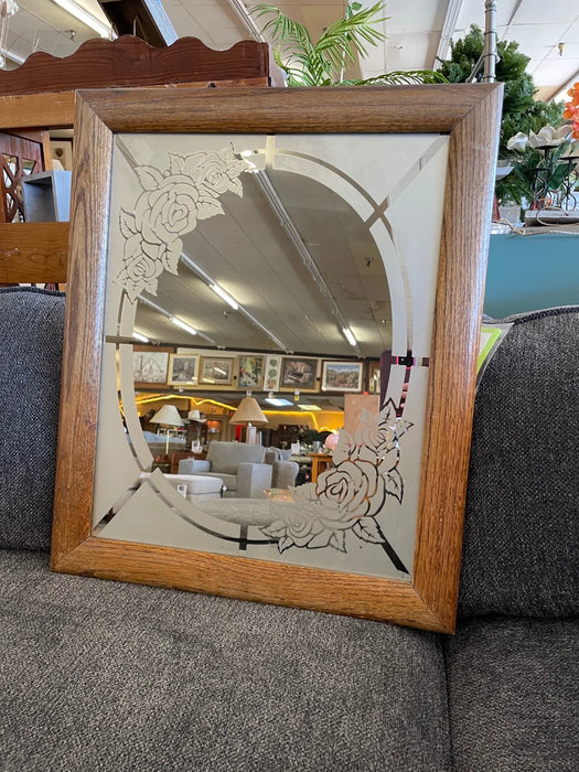 Floral etched mirror 29789