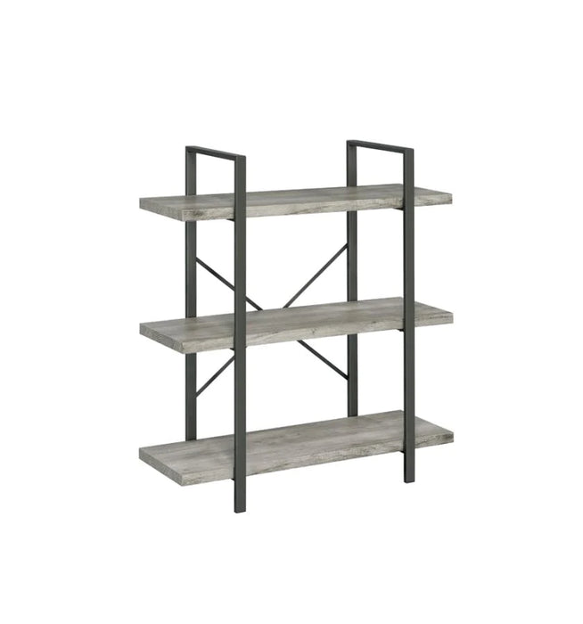 Bookcase 3-tier display shelf black/grey NEW CO-805815