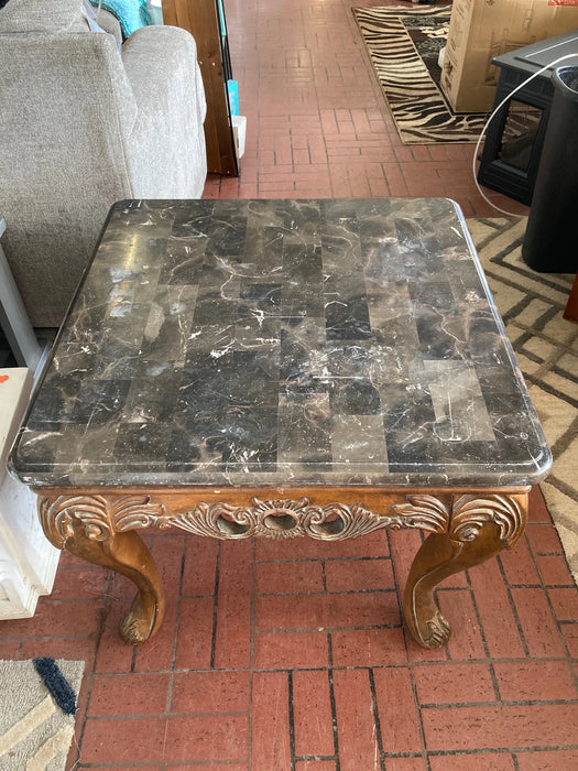 Marble ornate end table 29840