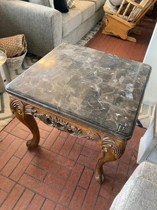 Marble ornate end table 29840