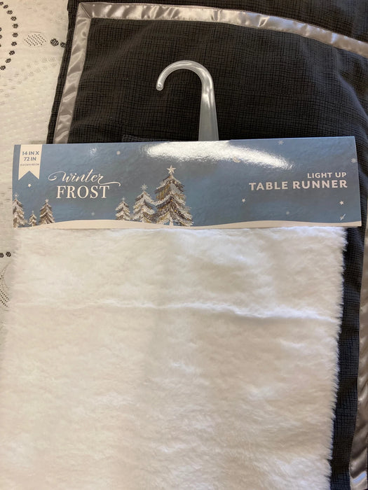 Winter Frost white light up table runner 29896