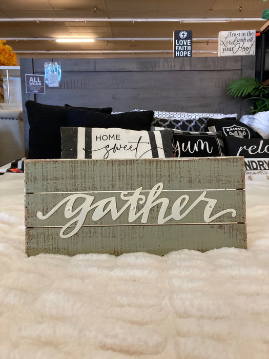 Gather wood sign 29910