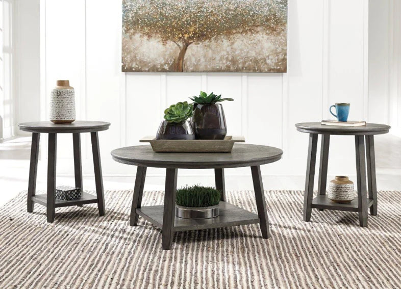 Caitbrook Coffee Table 2 End Tables Grey/Gray (Set of 3) AY-T188-13