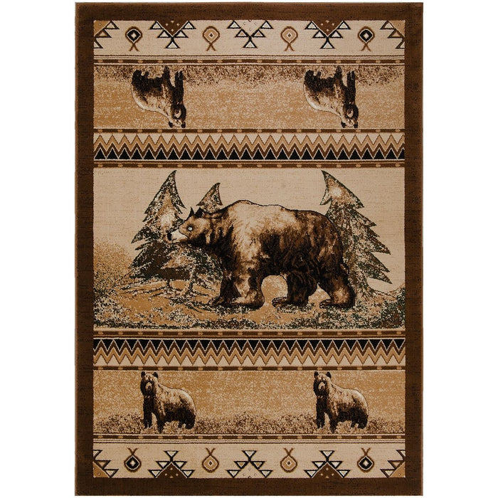 Persian Weavers Lodge 364 bear rug 2x3 NEW PW-LD-3642x3
