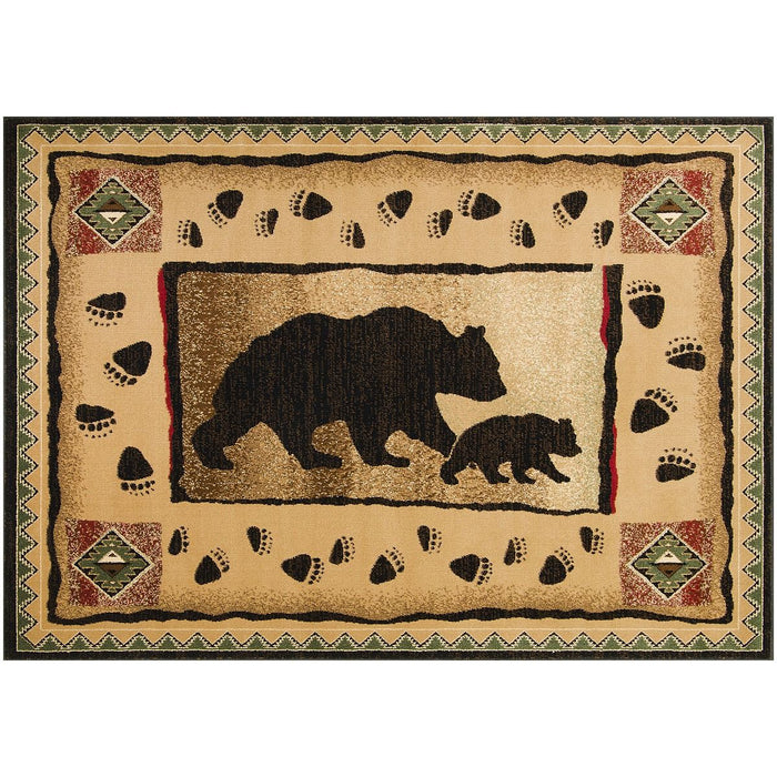 Persian Weavers Lodge 367 bear round rug 6x6 NEW PW-LD-3676x6