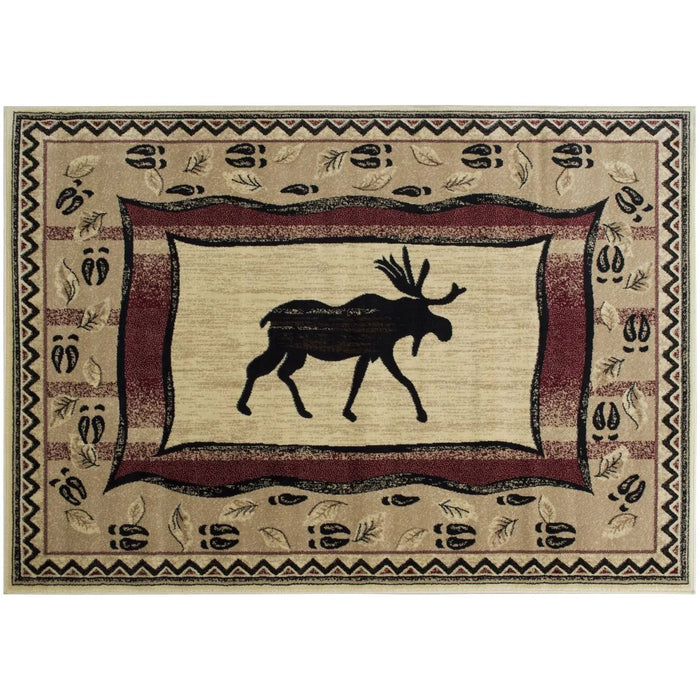 Persian Weavers Lodge 369 moose round rug 6x6 NEW PW-LD-3696x6
