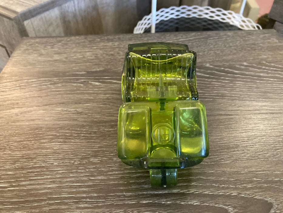 Vintage Avon green golf cart after shave glass bottle 29948
