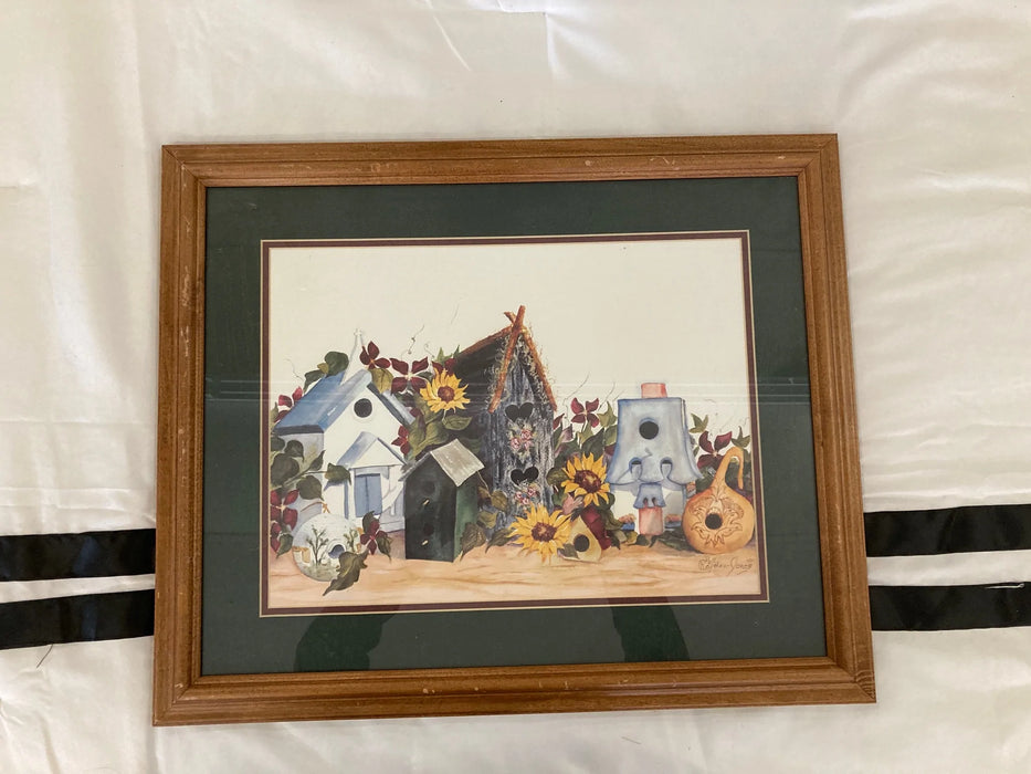 Bird house framed picture 30041