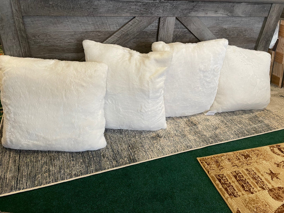Laguna home collections white faux fur pillows 30255