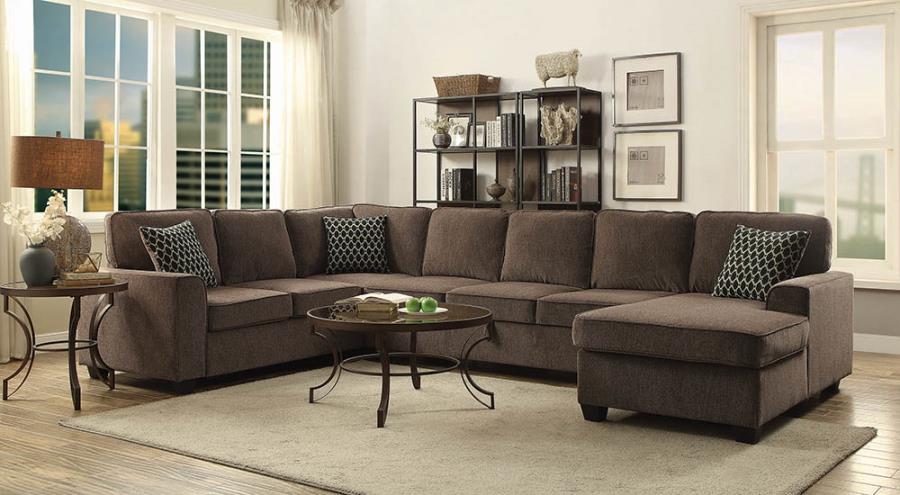 Provence large 3pc U-shaped sectional storage sofa/couch gray/grey brown NEW CO-501686