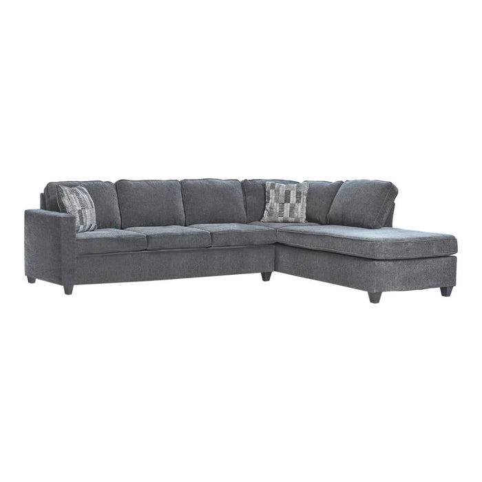 McCord sectional sofa dark grey/gray chenille 2pc reversible couch with chaise NEW CO-509347