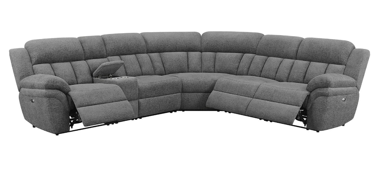 Bahrain motion sectional sofa reclining grey/gray NEW CO-609540