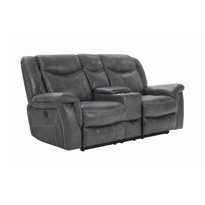 Conrad power reclining loveseat w/ console cool grey/gray NEW CO-650355P