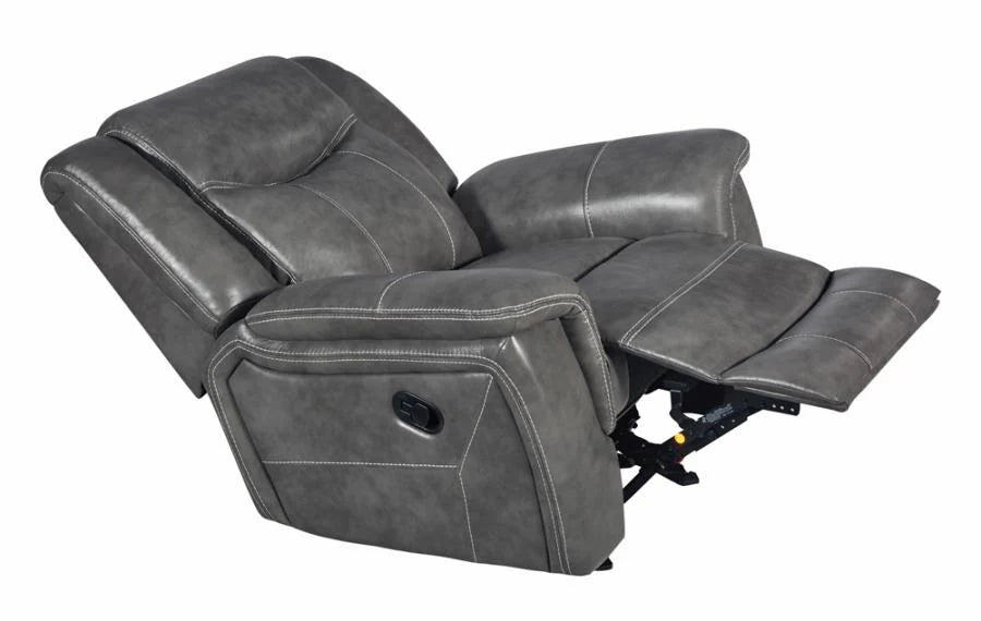 Conrad upholstered motion glider recliner grey/gray NEW CO-650356