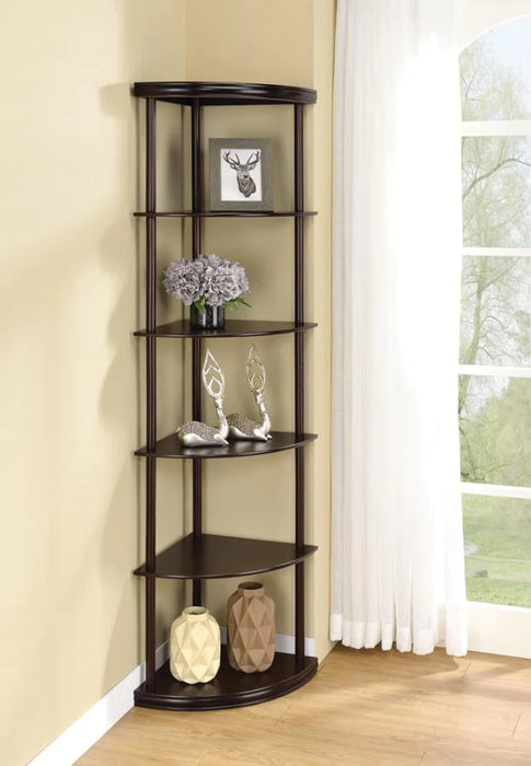Corner bookcase shelf cappuccino NEW CO-800279