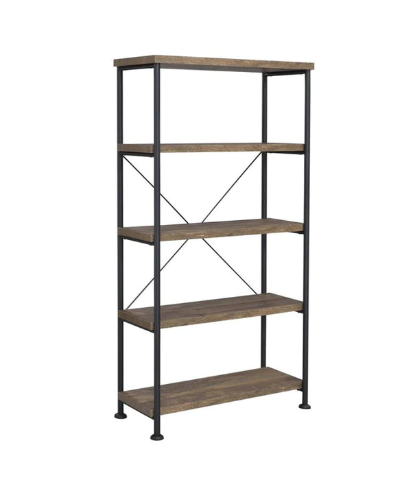 Analeise bookcase display shelf rustic oak finish NEW CO-802543