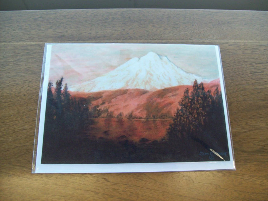 Greeting card local artist Mt. Shasta at Dawn 6135