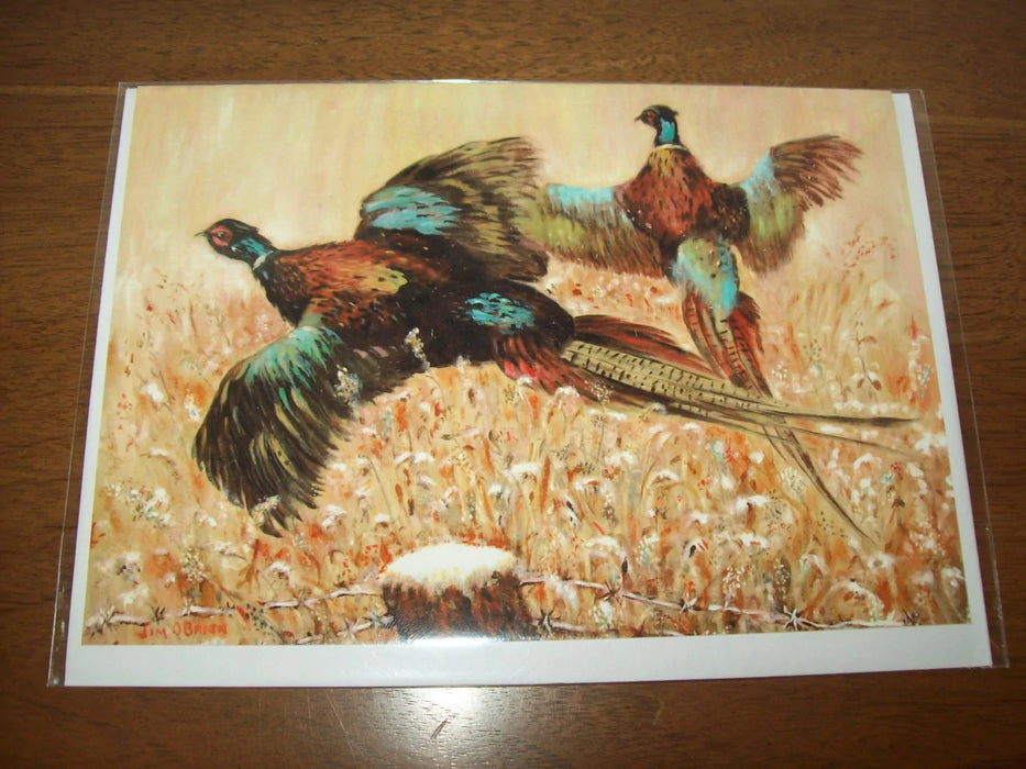 Greeting card local artist Pheasant Flight 6142