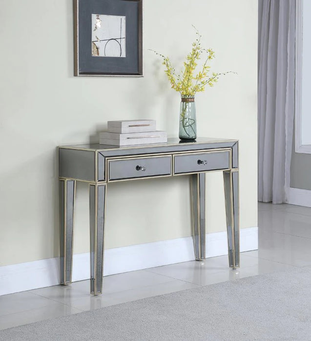 Mirrored 2-drawer console table desk NEW CO-950936