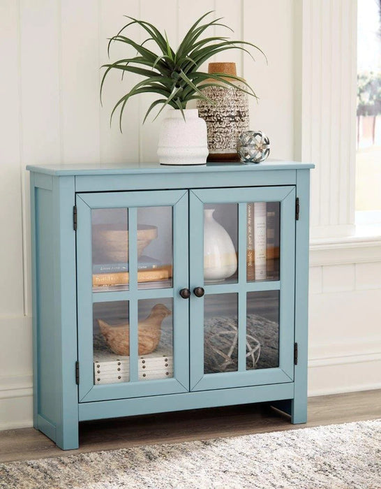 Nalinwood accent cabinet aqua teal blue NEW AY-A4000387