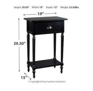 Juinville 1-Drawer Accent Table Black NEW AY-A4000161