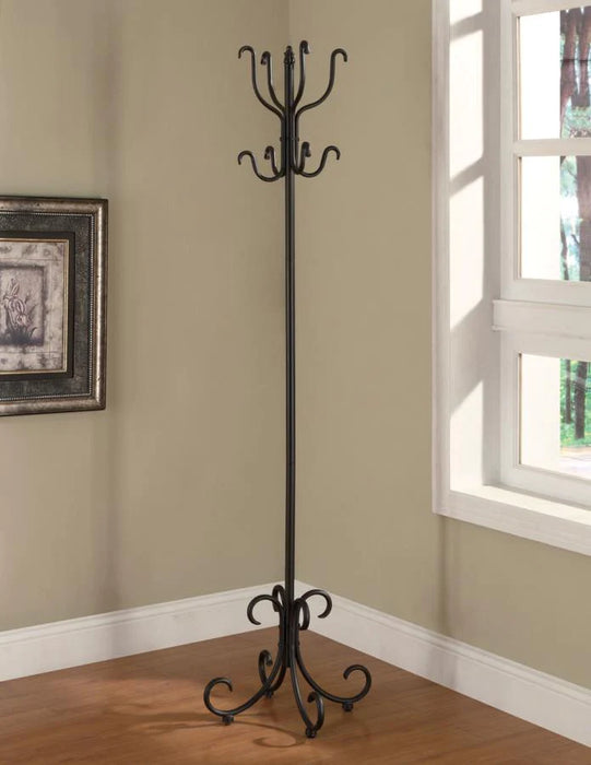 Black Metal Coat Accent Rack with Curved Feet CO-900863