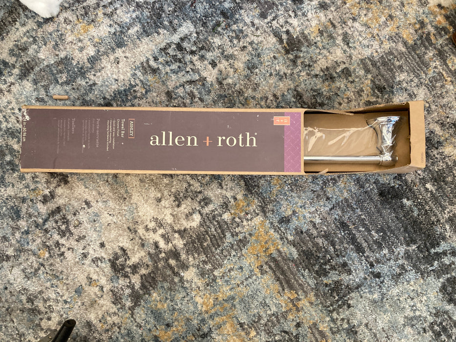 Allen & Roth towel bar, in box, chrome finish 27000