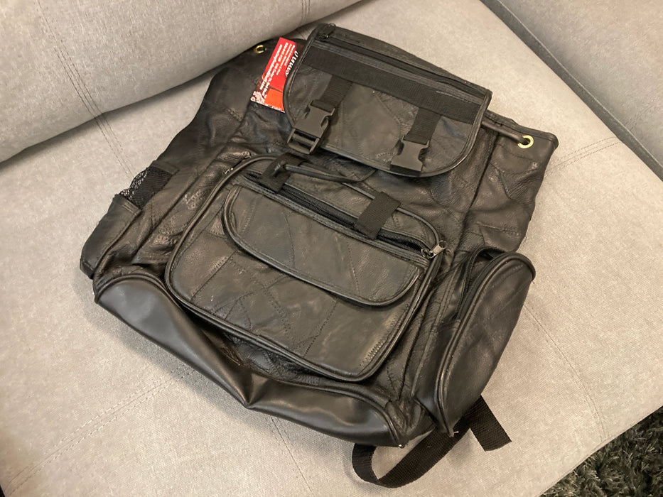 Black leather backpack 28090