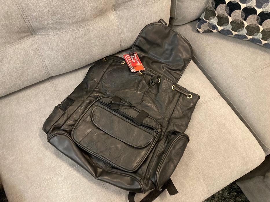 Black leather backpack 28090