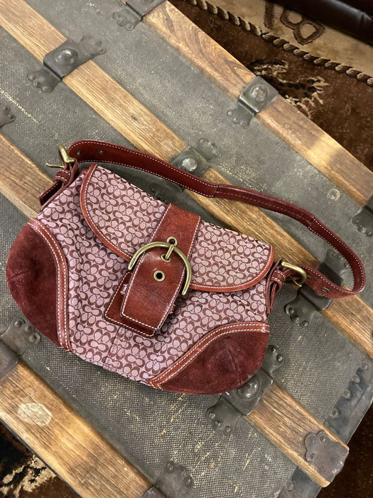 Leather bowling bag Coach Red in Leather - 26416869