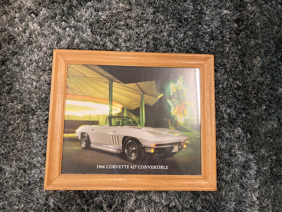 1966 framed Corvette 427 convertable print 26889