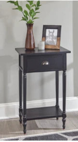 Juinville 1-Drawer Accent Table Black NEW AY-A4000161