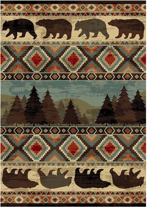 Persian Weavers Wilderness 749 bear runner rug NEW 2x7 PW-WD-7492x7