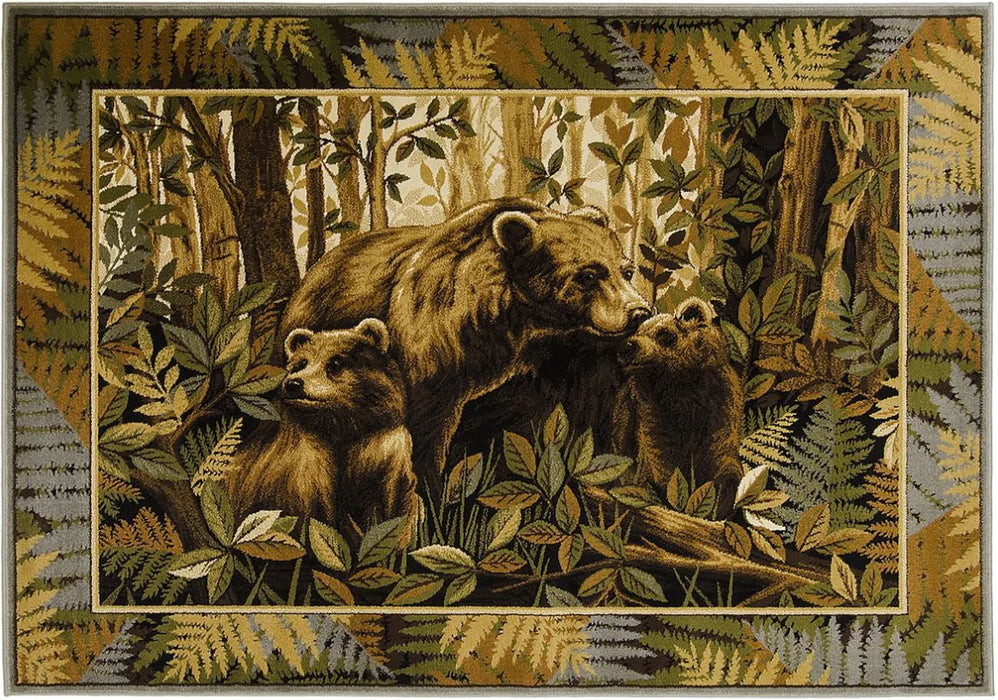 Persian Weavers Wilderness 752 bear rug NEW 5x7 PW-WD-7525x7