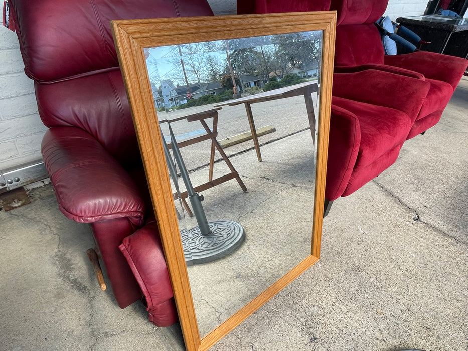 Wood framed beveled mirror 30801