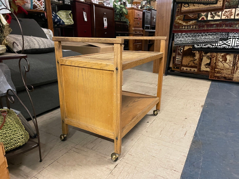 Wood cart on casters 30779