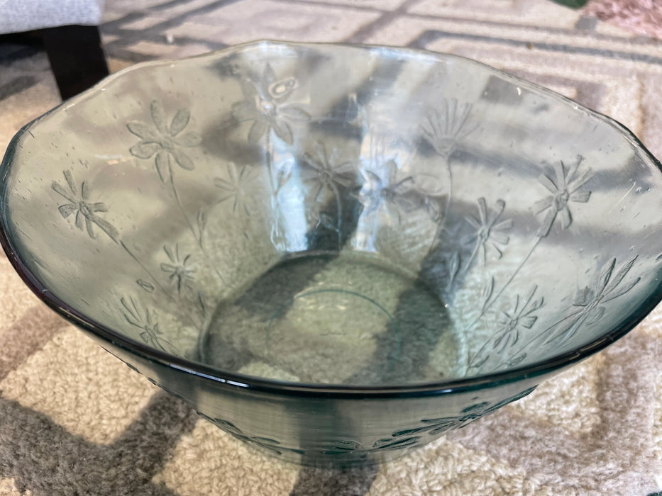 Clear glass floral bowl 28127